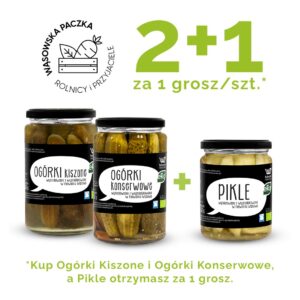 Ogórki kiszone, ogórki konserwowe + pikle za 1 grosz